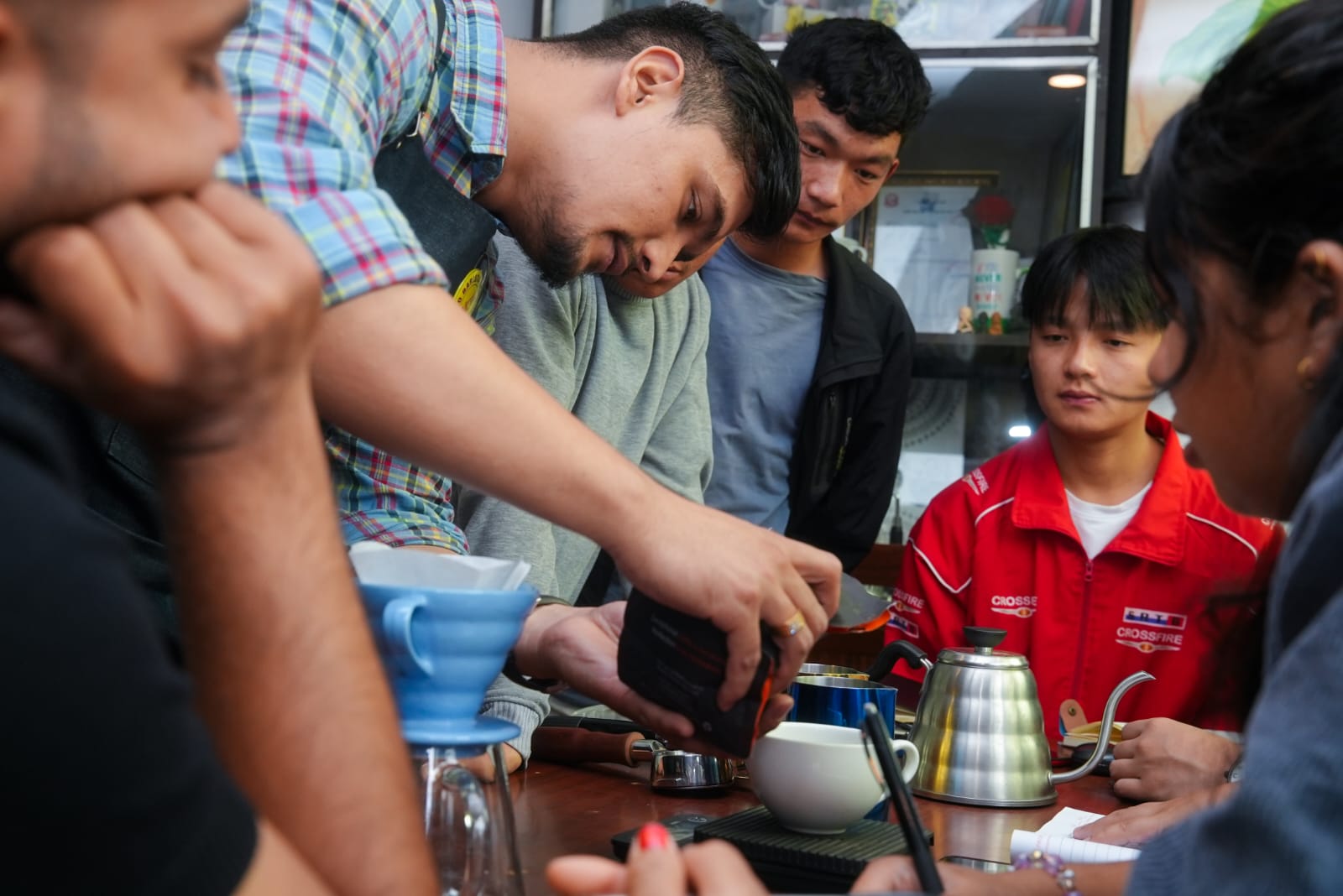 Students in barista class