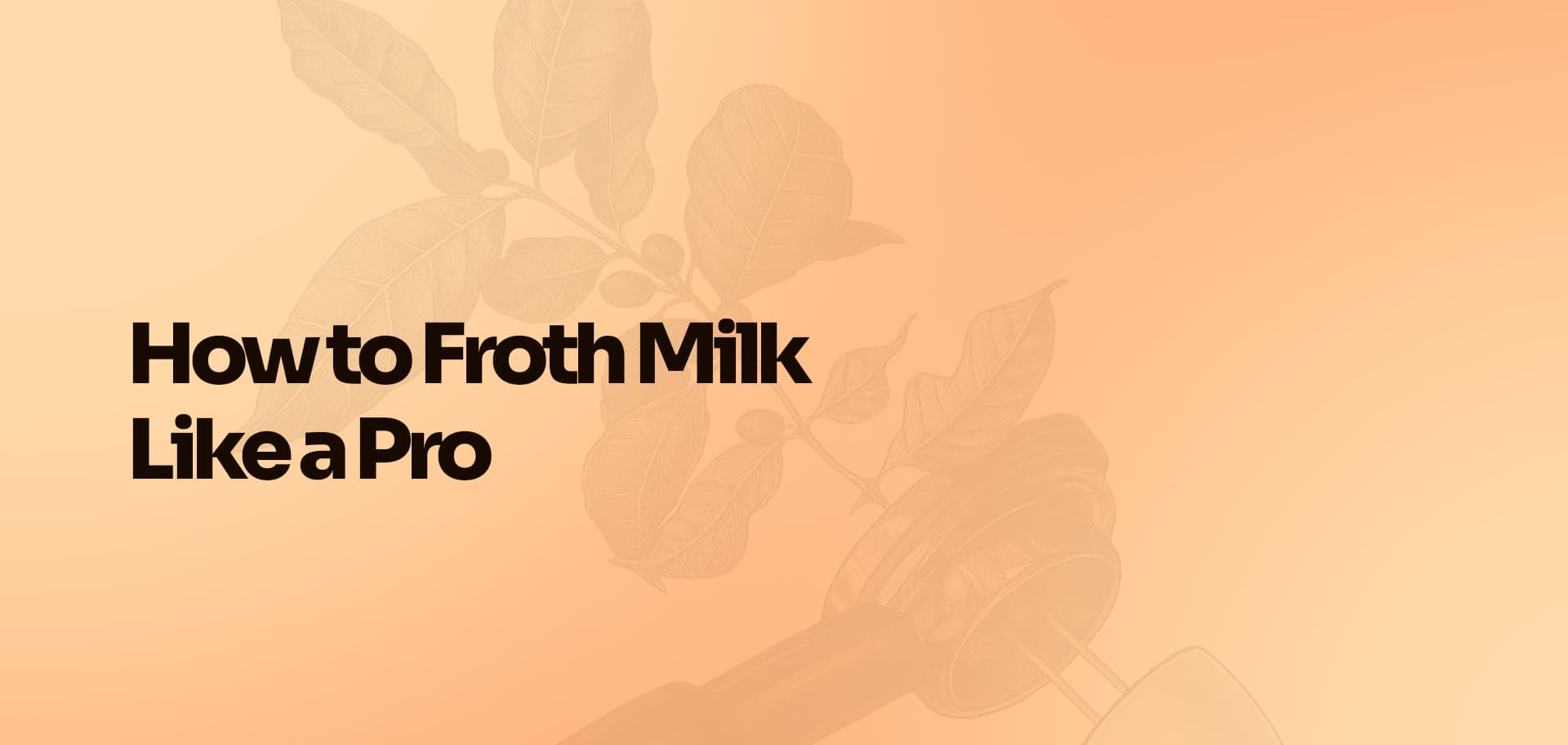 How to Froth Milk Like a Pro